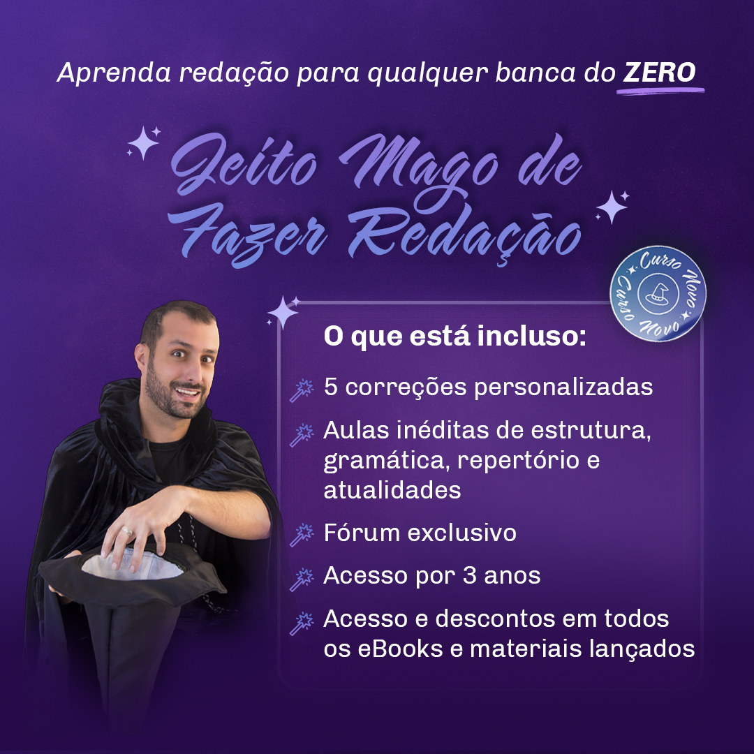 Pré-Matrícula para o curso Jeito Mago de fazer Redação (curso regular de redação)