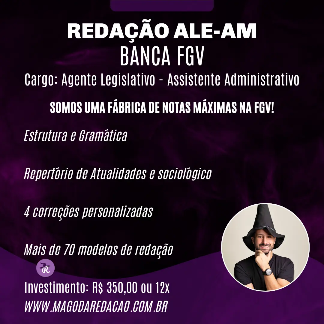 Curso de Redação ALE-AM (Agente Legislativo)