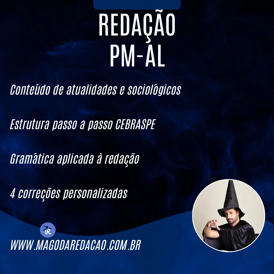 Curso de Redação PM-AL com 4 correções personalizadas