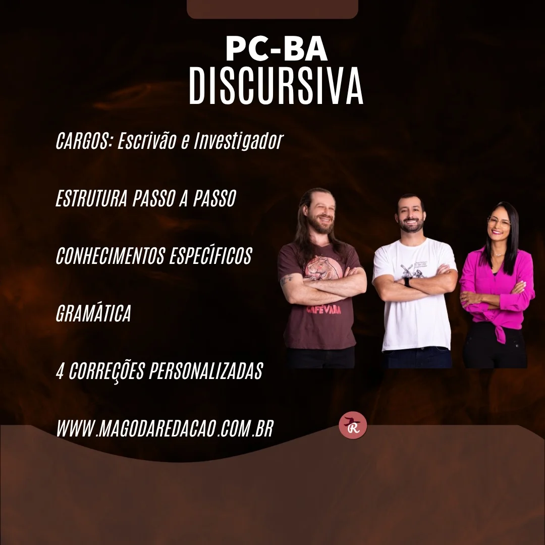 Discursiva PC-BA com 4 correções personalizadas